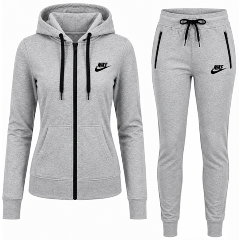 Nike Women's Sportswear Tech Fleece Hoodie & Pants  2 Pc Set Gray