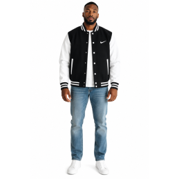 Nike Swoosh Men's Two Tone Leathered Varsity Jacket