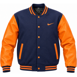 Nike Swoosh Men's Two Tone Leathered Varsity Jacket