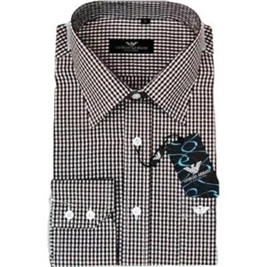 Armani Men's  Check Cotton Button Down Shirt