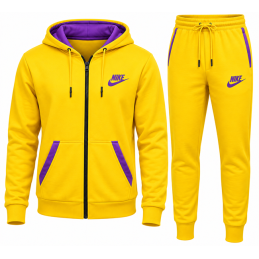 Nike Women's Sportswear Fleece Hoodie & Pants  2 Pc Set Yellow
