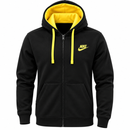 Nike Sportswear Club Fleece Zip Hoodie & Pants Set Black/Yellow