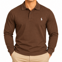 R.L Polo Classic Fit Mesh Long Sleeve Polo Shirt