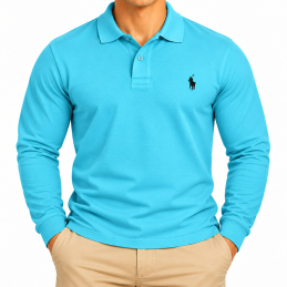 R.L Polo Classic Fit Mesh Long Sleeve Polo Shirt