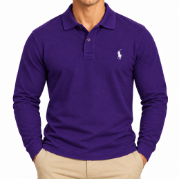 R.L Polo Classic Fit Mesh Long Sleeve Polo Shirt
