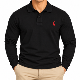 R.L Polo Classic Fit Mesh Long Sleeve Polo Shirt