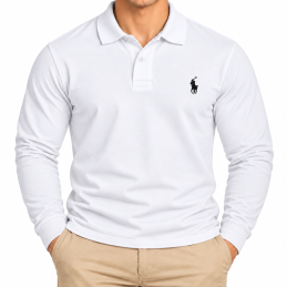 R.L Polo Classic Fit Mesh Long Sleeve Polo Shirt