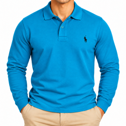 R.L Polo Classic Fit Mesh Long Sleeve Polo Shirt