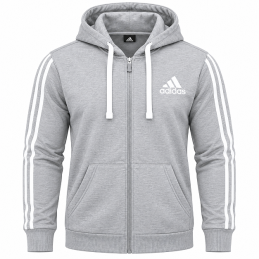 Adidas Essentials Stripe Full-Zip Fleece Hoodie & Pants Set