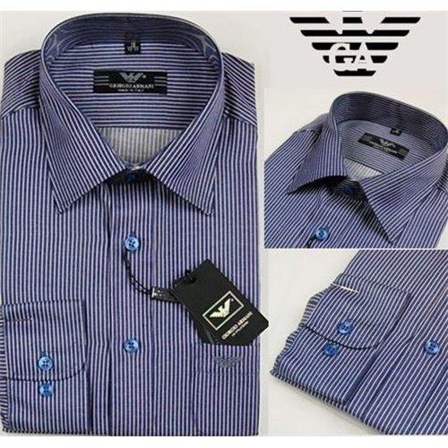Armani Men's Navy Stripe  Button Down Shirt