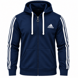 Adidas Essentials Stripe Full-Zip Fleece Hoodie & Pants Set