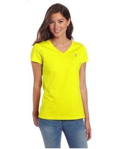 Polo Ralph Lauren Women's V Neck T Shirts Yellow