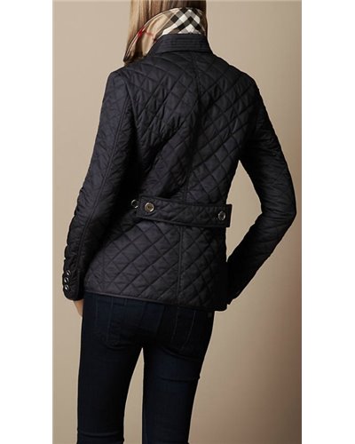 Burberry Women's  Quilted Button Trench Jacket Black