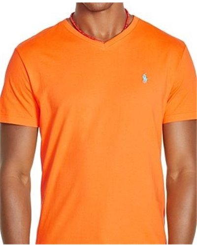 Ralph Lauren Men's  V Neck T Shirt  Orange